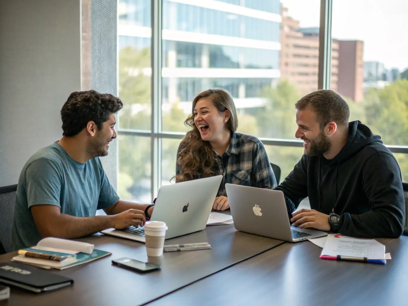 A diverse group of Indian startup founders brainstorming ideas in a modern office space, reflecting the collaborative environment of Leadvision's mentorship program.